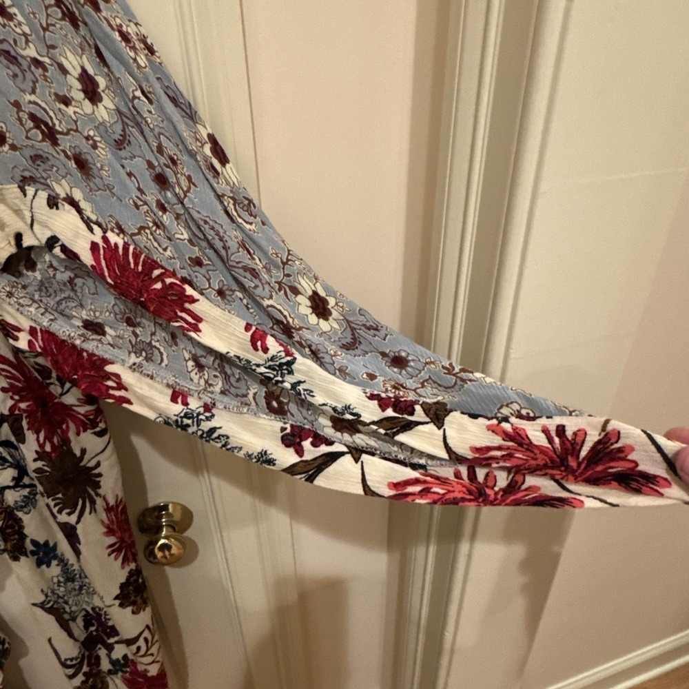 Umgee Boho‎ Duster Kimono Long Cardigan Mixed Print Floral M/L - Picture 4 of 9